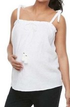 Maternity Tank Top White Aglow Sleeveless Tassel Shirt $36 NEW-size S - £12.64 GBP