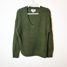 Pink Victoria&#39;s Secret Sweater Women M Green Knit V-Neck Oversized Pullo... - £11.69 GBP