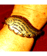 Gorgeous religious vintage gold Leaf clamp bracelet Psalms 61: - £22.52 GBP