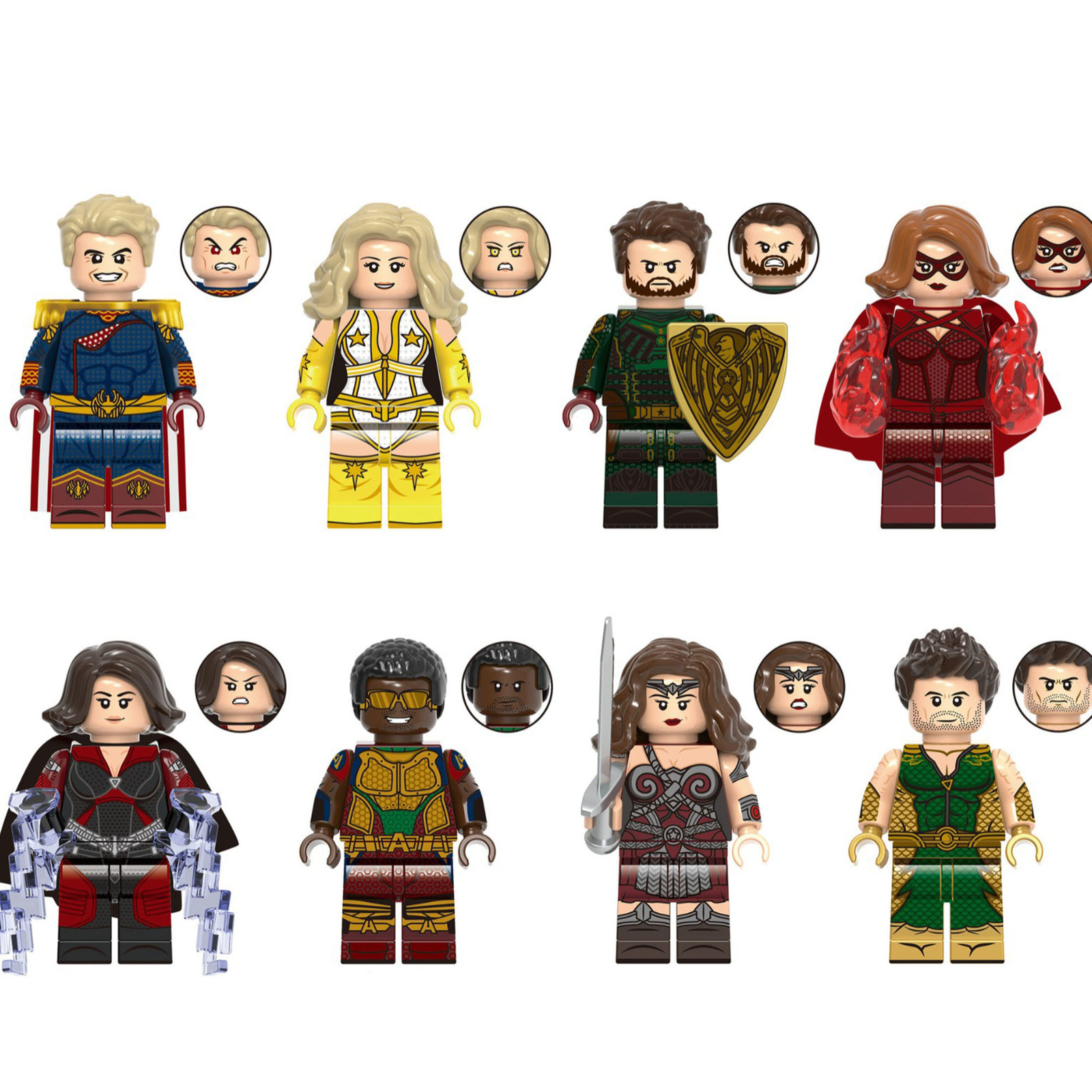 8Pcs The Boys Minifigure Homelander Soldier Boy A-Train Starlight Mini B... - $19.89
