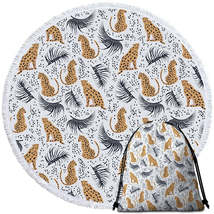 Cheetah Drawings Pattern Round Beach Towel - $14.90+