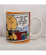 Peanuts Charlie Brown Coffee Mug Cup &quot;My Dog Didn&#39;t Eat My Homework....!&quot; - £11.73 GBP