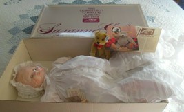 Vintage Suzanne Gibson Christening Doll &quot;Baby Suzanne Limited Ed.” W/Steiff Bear - £290.41 GBP