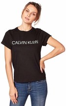  Calvin Klein Women&#39;s Statement T-shirt, BLACK, S  - $18.81