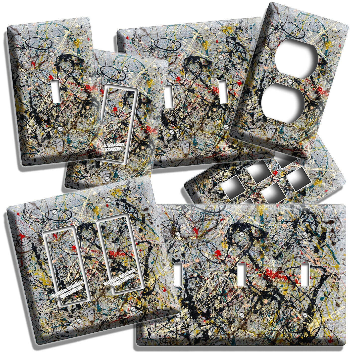 JACKSON POLLOCK INSPIRED ABSTRACT LIGHT SWITCH OUTLET WALL PLATE ROOM ART DECOR