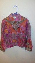 Anage Women&#39;s Jacket/Blazer/Blouse Pink Brown Orange Beads Sz Small NWT - $51.15