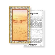 Footprints LAMINATED Holy Card (5-pack) with a Free Prayer Card - £10.18 GBP