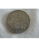 VINTAGE FRANCISCO FRANCO CAUDILLO DE ES PANA POR LA G. DE DIOS 5 PTAS 19... - $11.05 CAD