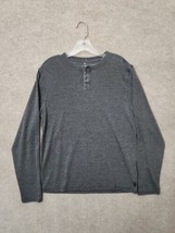 Lucky Brand Venice Burnout Henley Shirt Mens Small Gray Long Sleeve NEW - £23.63 GBP