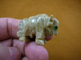 (Y-BUF-35) little gray BUFFALO calf bison carving stone gemstone SOAPSTO... - £6.75 GBP