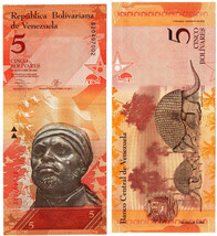 VENEZUELA  2013  UNC 5 Bolivares Banknote Paper Money Bill P-89e Prefix S... - £0.79 GBP