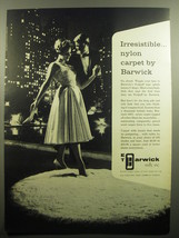 1960 Barwick Mills Nylpuff Rugs Advertisement - Irresistible - $14.99