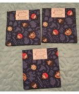 3 Harry Potter Wizarding World WB Blue Print 100% Cotton Fabric Fat Quar... - $182.52 MXN