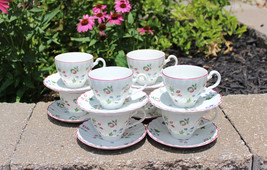8 Sets Johnson Bros Sweetbriar Coffee Cups &amp; Saucers - G/VGC (See Description) - £19.76 GBP