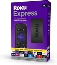 Roku Express HD Streaming Media Player with High Speed HDMI Cable - Black - £23.04 GBP