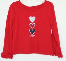 Tommy Hilfiger Girls Red Top With Hearts “Tommy Girl” Size 4/4T - £6.30 GBP