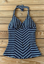 downeast NWT $39.99 women’s seaside stripe tankini top Size M black B7 - $16.03