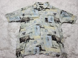 Marc Edwards Hawaiian Abstract All-Over Button Down XL Shirt Rayon Pocket VTG - £6.44 GBP
