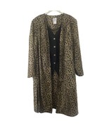 Vintage More Promises Leopard Print Long Cardigan w Button Vest Plus Siz... - €12,78 EUR