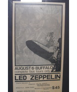 LED ZEPPELIN Buffalo Advertisement Poster For Canada Bus Tours Cancelled... - $125.00