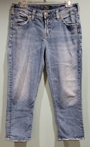 Silver Suki High Capri Jeans Women&#39;s Size 29 Blue Stretch Denim Measures 32 X 24 - £16.10 GBP