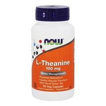 NOW Foods Theanine 100 mg., 90 Vegetarian Capsules - £13.89 GBP