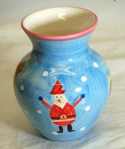Christmas Vase Santa Snowman Xmas Tree Snowflakes - $12.86