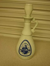 Vintage Jim Beam Blue Decanter Bottle Windmill &amp; Sailboat Nautical D-334 - £12.38 GBP