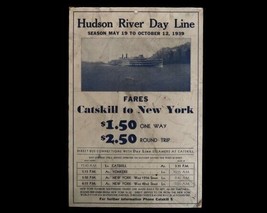 Vtg Hudson River Day Line Advertising Sign Display Rare 1939 Catskill NY to NYC - £79.92 GBP