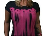 Bench UK Morph Tee Dark Navy With Pink Melting Logo Graphic Short Sleeve... - $14.95+