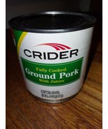 CRIDER GROUND PORK Fully Cooked With Juices READY TO EAT - 2 Can Lot 24 ... - £14.58 GBP