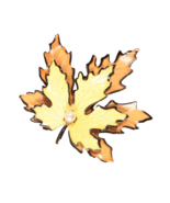 Vintage Maple Leaf Pin Brooch with Faux Pearl Accent 2 Inches - €5,89 EUR