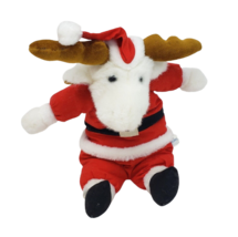16&quot; Vintage Dan Brechner Christmas White Reindeer Moose Stuffed Animal Plush Toy - £29.13 GBP