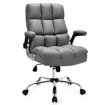Adjustable Swivel Office Chair with High Back and Flip-up Arm for Home and Offic - $304.49