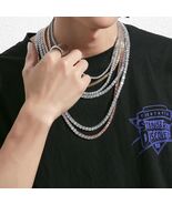 Super Quality Stainless Steel Tennis Necklace 5mm AAAA Zircon Stone Neve... - $32.90+