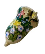 Porcelain Wall Pocket Vase Art Deco Butterfly Floral Bouquet MWW 8.5” Tall - $363.83 MXN