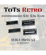 Commodore 64c Ram Replacement 41464-10 18Pin DIP w/Sockets and TESTED!! - $11.95