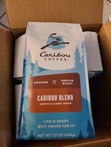 6 New Caribou Coffee Caribou Blend Medium Ground 12 oz SEE PICS (PT25) - $47.92