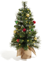2 Ft Mini Christmas Tree, 24&quot; Pre-Lit Small Artificial Christmas Tree W/... - $66.18