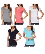 Kirkland Signature Ladies&#39; Cotton V-Neck Tee - £11.87 GBP