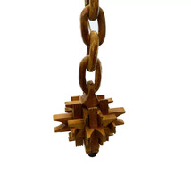 Ceiling Pendant Lamp Solid Wood Ceiling Pendant Chandelier Wooden Lampshade - £63.86 GBP