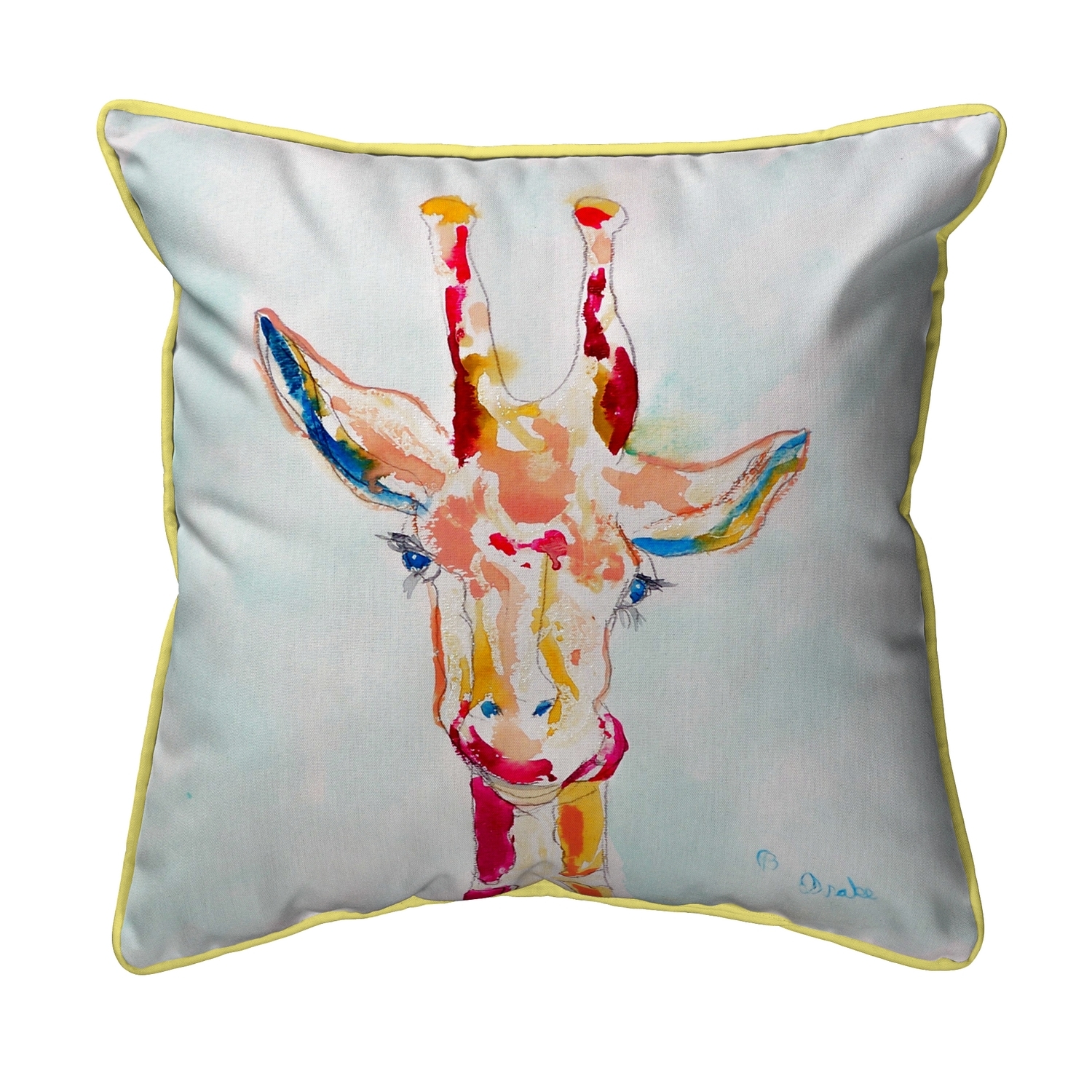 Primary image for Betsy Drake Giraffe Extra Large 22 X 22 Indoor Outdoor Pillow