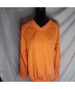 FOOTJOY Long Sleeve Pullover Shirt V-Neck Zip Pockets  Orange Men&#39;s M - $28.24 CAD