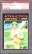 1971 Topps Baseball #20 Reggie Jackson Psa 6 Exmt! Oakland Athletics Ny Yankees - $113.84