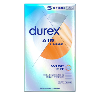 Durex Extra Thin, Transparent Natural Rubber Latex Condoms, Wide Fit 10.0ea - £38.70 GBP