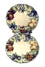 Napa Valley Noble Excellence Pattern Two Dinner Plates Fruit Scalloped Edge - £22.83 GBP