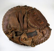 Vintage Leather Catcher&#39;s Mitt RHT Baseball Glove - £31.73 GBP