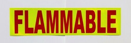 &quot;FLAMMABLE&quot; 6&quot;x24&quot; Reflective Word Panel Lime &amp; Red Oralite V98 Safe Dec... - $23.74