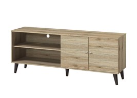 Amidon TV Stand for 63&quot; TVs, Modern Oak Entertainment Center - €131,58 EUR