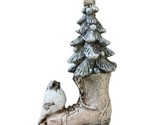 Silver Tree Bird with Skate White Snowy Christmas Ornament nwt - $11.18